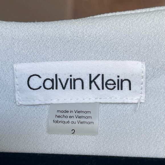 Calvin Klein Womens Size 2 Blue Cap Sleeve O-Ring Waist Spring Sheath Dress - Picture 7 of 9